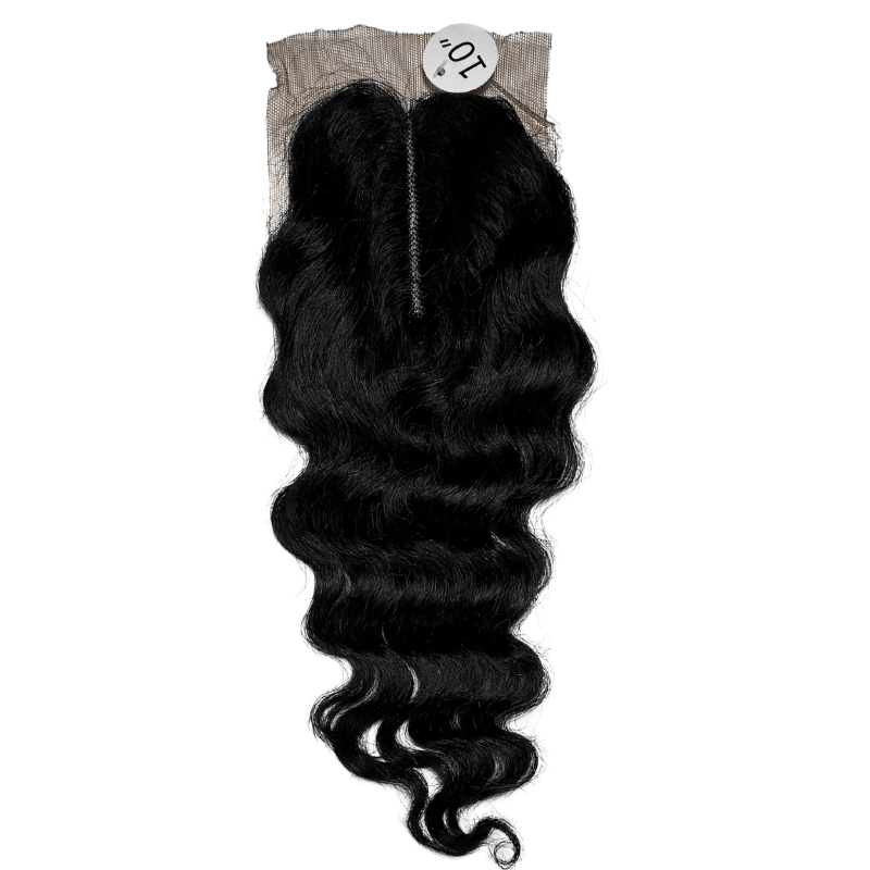 Onyx Remi3 Deep Wave Bundles 9A + 4" x 4" U - Shaped Lace Front Closure - Natural Black - Easy Hair Co