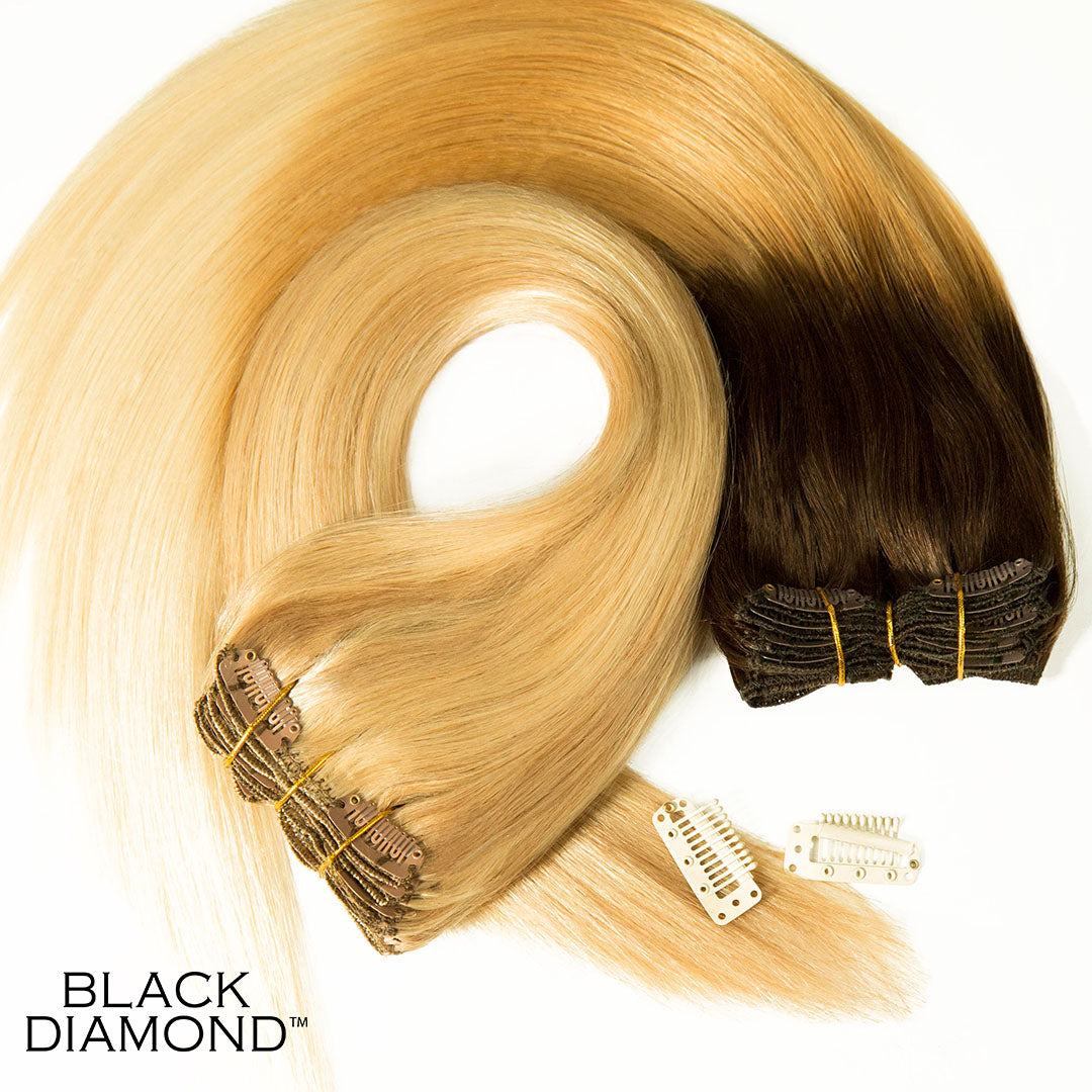 Black Diamond7 Piece Clip Ins - Straight - Easy Hair Co