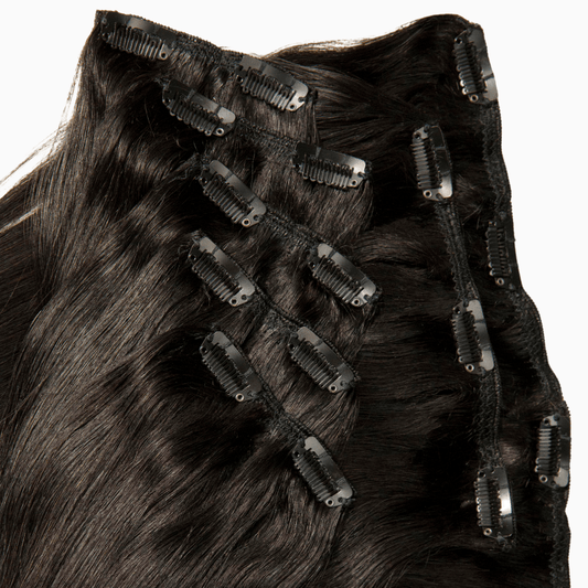 Black Diamond7 Piece Clip Ins - Straight - 14" - Easy Hair Co