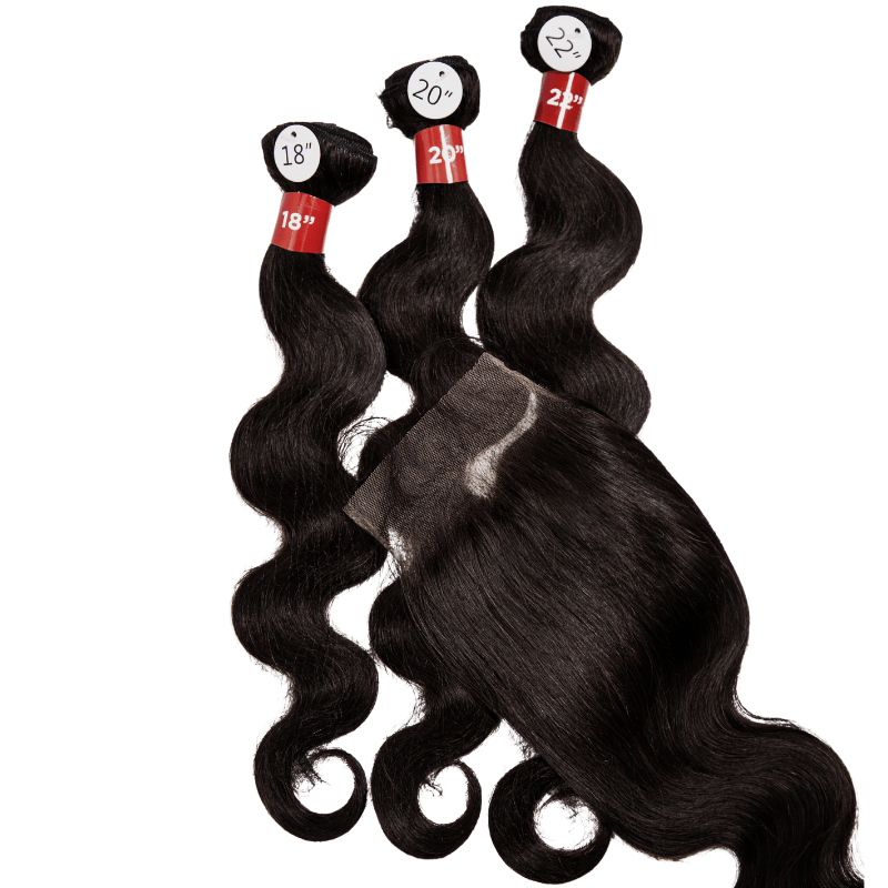 Onyx Remi3 Body Wave Bundles 9A + 4" x 4" U - Shaped Lace Front Closure - Natural - Easy Hair Co