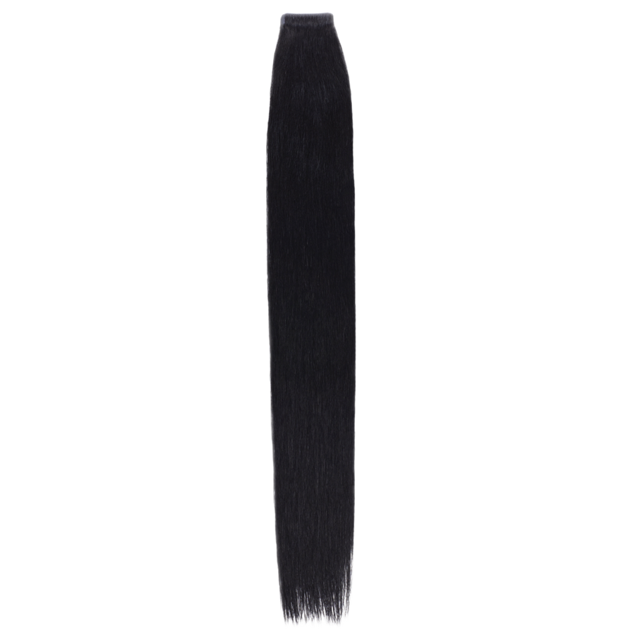 Black Diamond straight tape-in human hair extensions in a 10-piece pack
